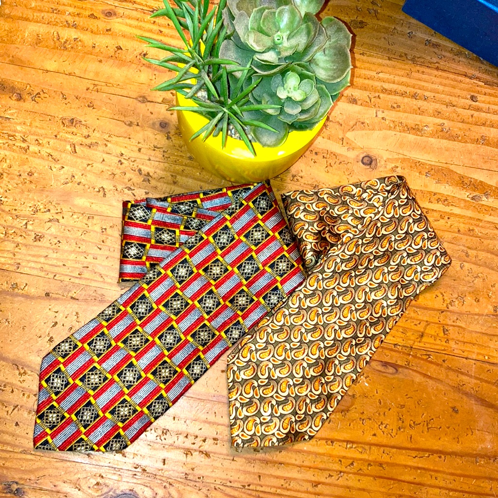 Pair Of Ermenegildo Zegna 100% Silk Made In Italy Exquisite Print Ties